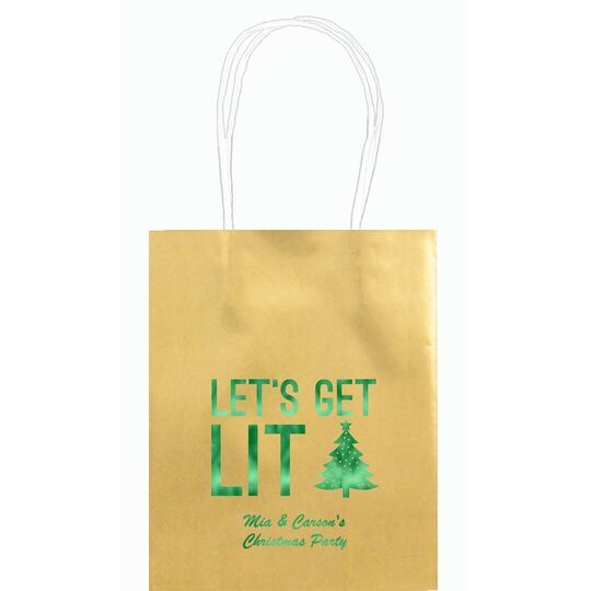 Let's Get Lit Christmas Tree Mini Twisted Handled Bags